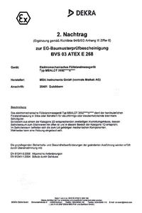 MBA369 ATEX certificaat